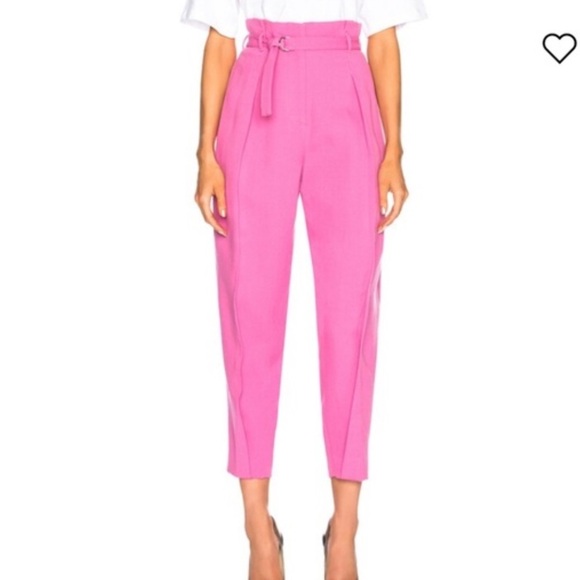 Pants - High Waisted Pink 3.1 Philip Lim Pink Belted Tapered Pants